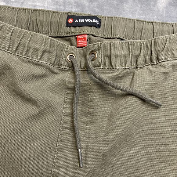 Air Walk Cargo Pants Men’s Size 2XL Green Elastic Waist Cuffed Pants Skater - Picture 9 of 11